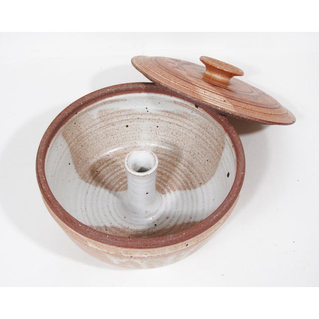 Brown 1990s Signed Hand-Thrown Studio Pottery Steam Pot With Lid For Sale - Image 8 of 14