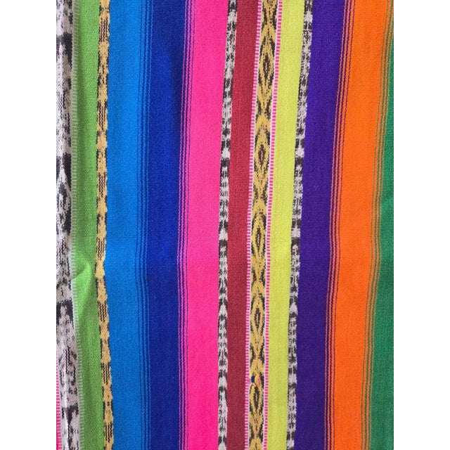 Hot Pink Vintage Guatemalan Textile in Bright Colors With Jaspe Ikat Detail, Just Under 3 Yards For Sale - Image 8 of 10