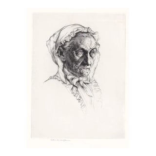 Arthur William Heintzelman Basque Grandmother Etching For Sale