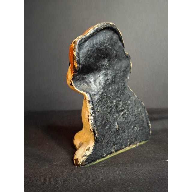 Antique Style Cast Iron Puppo Dog Doorstop Bee on Hip Grace Drayton Style 1920s-30s For Sale - Image 11 of 17