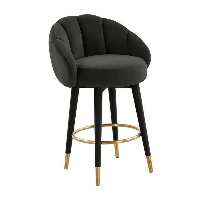 Myla Black Swivel Counter Stool For Sale - Image 9 of 9