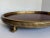 Traditional Neoclassical Oval Wood and Brass Footed Tray For Sale - Image 9 of 12