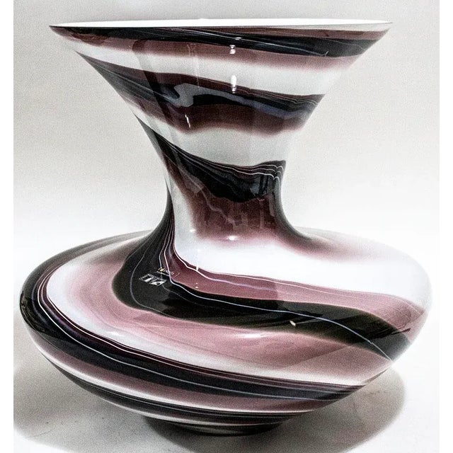 Purple Makora Purple Swirl Blown Glass Vase - Made in Poland For Sale - Image 8 of 8