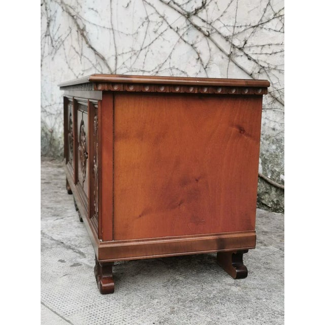 Carved Walnut Chest, 1970s For Sale - Image 10 of 12
