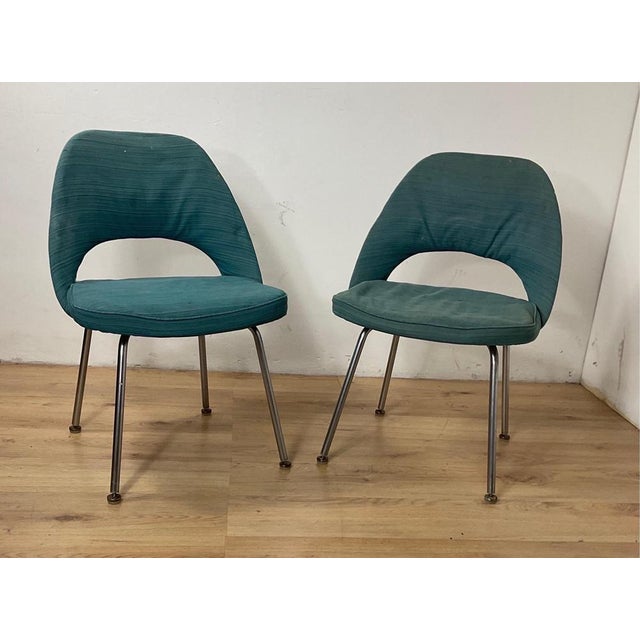 1960s Set of Conference Chairs with Steel Legs by Saarinen, 1960s For Sale - Image 5 of 15