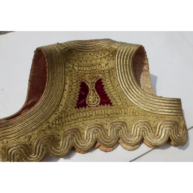 Textile Antique Ottoman Gold Metallic Vest 19th Century For Sale - Image 7 of 8