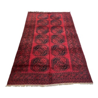 Vintage Afghan Turkmen Ersari Elephant Foot Rug - 10'7" X 7'3" For Sale