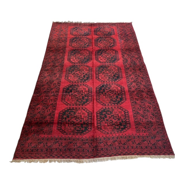 Vintage Afghan Turkmen Ersari Elephant Foot Rug - 10'7" X 7'3" For Sale