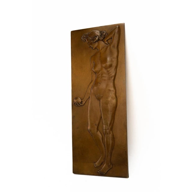 1920s Art Deco Bronze Relief with Nude Woman, 1920s For Sale - Image 5 of 9