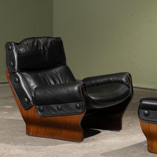 Set of Canada Armchair and Ottoman by Osvaldo Borsani for Tecno, Italy, 1965 For Sale - Image 5 of 10