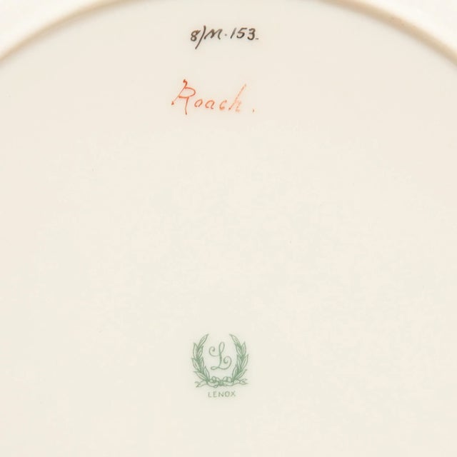 Set of Twelve Hand-Painted Lenox Porcelain Fish Plates Signed William Morley For Sale - Image 12 of 12