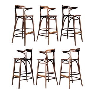 Thonet Bentwood Stools, Set of 6 For Sale