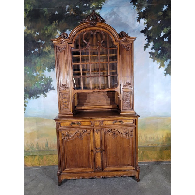 Louis XV Style Walnut Bookcase, 1930s For Sale - Image 13 of 13