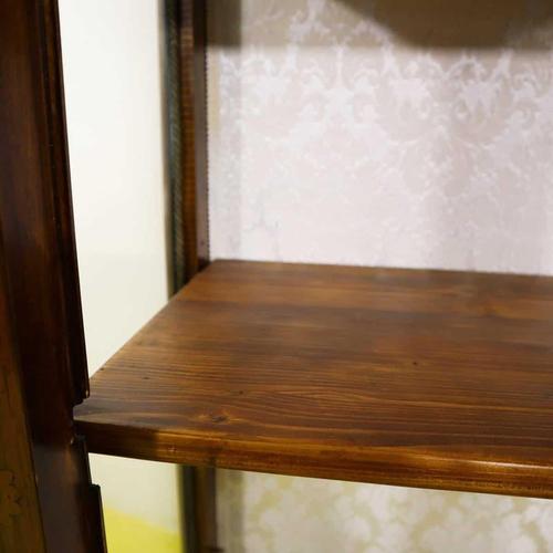 Wooden Display Cabinet with Glass Inserts and Inlays For Sale - Image 9 of 16