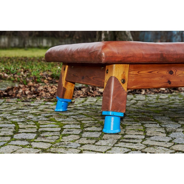 Large Gym Table in Leather, 1930 For Sale - Image 6 of 10