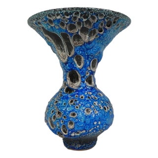 Vintage Fat Lava Vase, 1950s For Sale