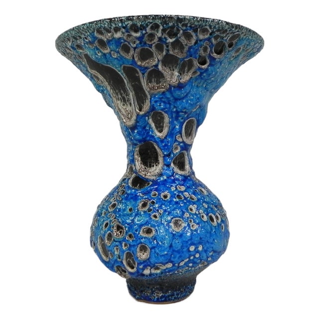 Vintage Fat Lava Vase, 1950s For Sale