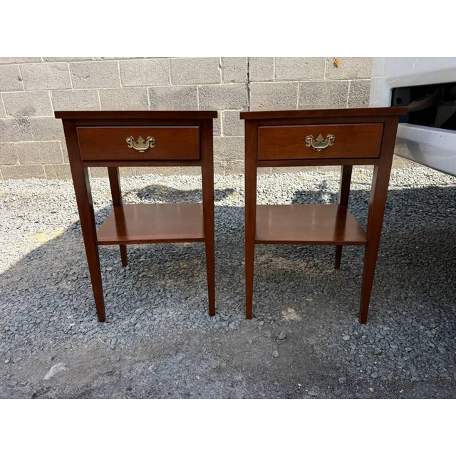 Pair of American Shaker Style 2 Tier Side Tables by Suter's Handcrafted Furniture For Sale - Image 4 of 12