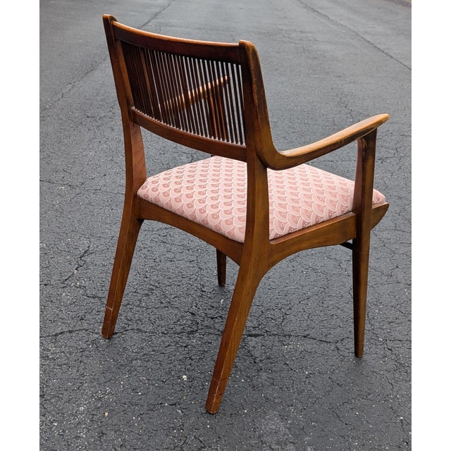 Wood Vintage Captains Dining Chair Pair - Attributed to John Van Koert for Drexel For Sale - Image 7 of 12
