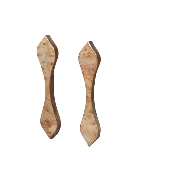 Mid Century Dresser With Burl Trim and Sculpted Legs and Drawer Pulls C 1950/60's For Sale - Image 9 of 14