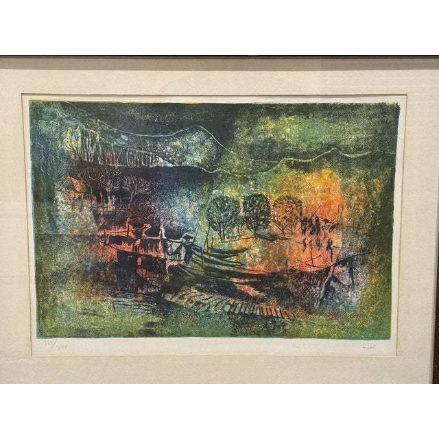 Overview: Up for sale is an exquisite lithograph by acclaimed Vietnamese/French master, Hoi Lebadang (1921-2015). Lebadang...