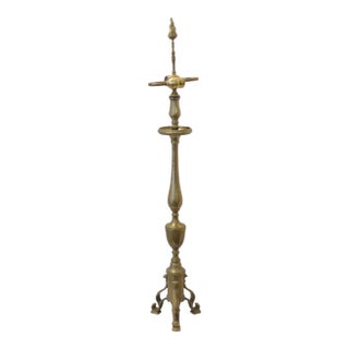19th Century Italian Bronze Candlestick Lamp For Sale