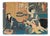 Utagawa Kunisada, Kabuki Scene in an Oil Shop, 1850s, Woodcut For Sale