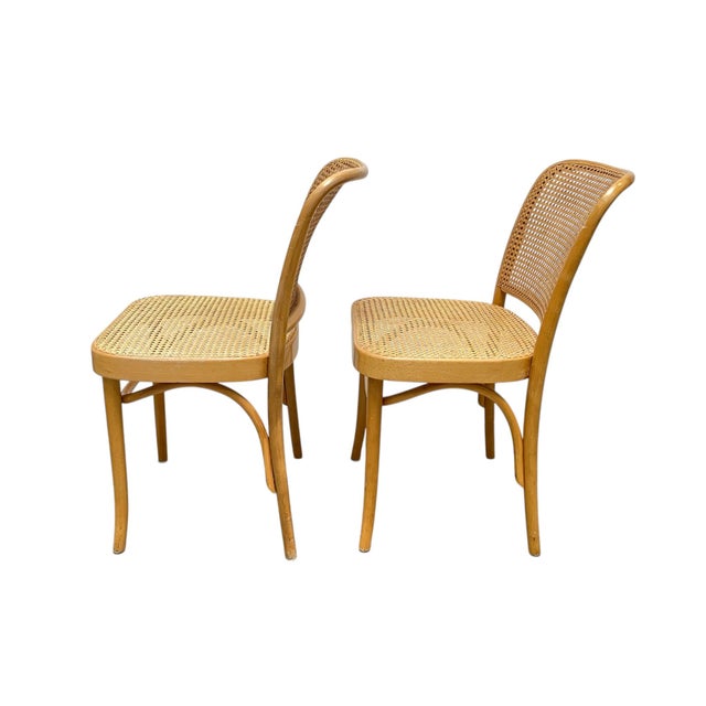 Thonet Mid 20th Century Thonet Prague 811 Side Chairs by Josef Hoffman, Pair For Sale - Image 4 of 6