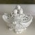 Vintage Italian Reticuated Ceramic Creamware Lidded Tureen With Applied Fruit