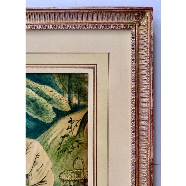 Framed English Regency Hand-Colored Boy Fishing After Richard Westall, Dated 1812 For Sale In New York - Image 6 of 16