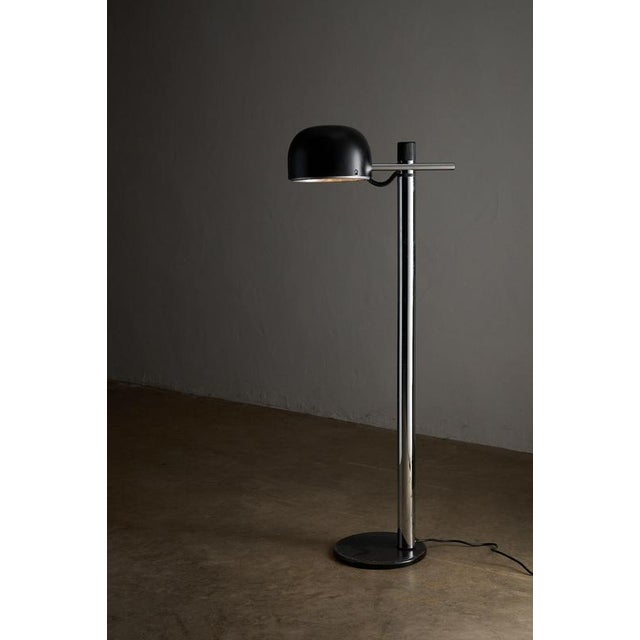 Metalarte Black Floor Lamp attributed to Enrique Franch for Metalarte, 1970s For Sale - Image 4 of 11