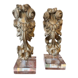 Mounted Architectural Carvings - A Pair For Sale