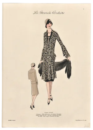 1920s French Art Deco Couture Fashion Print