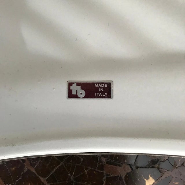 White Tommaso Barbi Porcelain Ceramic and Chrome Table Lamp For Sale - Image 8 of 10