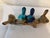 Shabby Chic Four Fat Finches on a Log Sculpture For Sale - Image 3 of 5