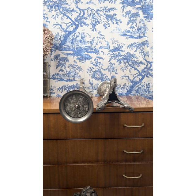 Pewter Candlesticks with Rococo Decoration, Set of 2 For Sale - Image 4 of 13