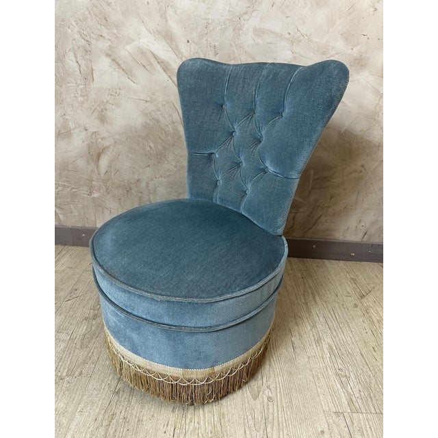 Velvet Lounge Chair, 1950s For Sale - Image 12 of 12