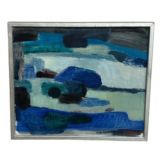 Bengt Eklund, Blue Coast (Blå Kust), 1950s, Oil on Canvas, Framed For Sale