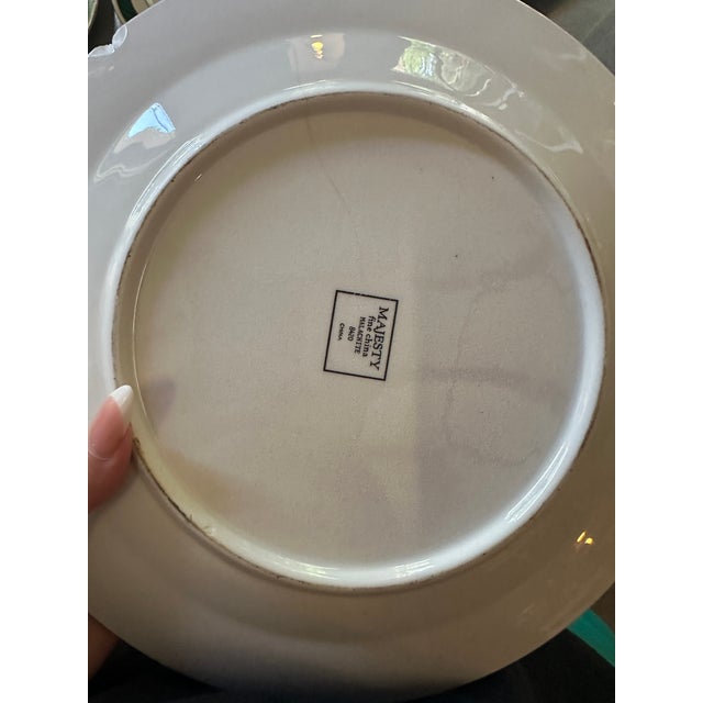 1970s Ceramic Majesty Plate Set With Malachite and Gold Designs- Set of 30 For Sale - Image 4 of 10