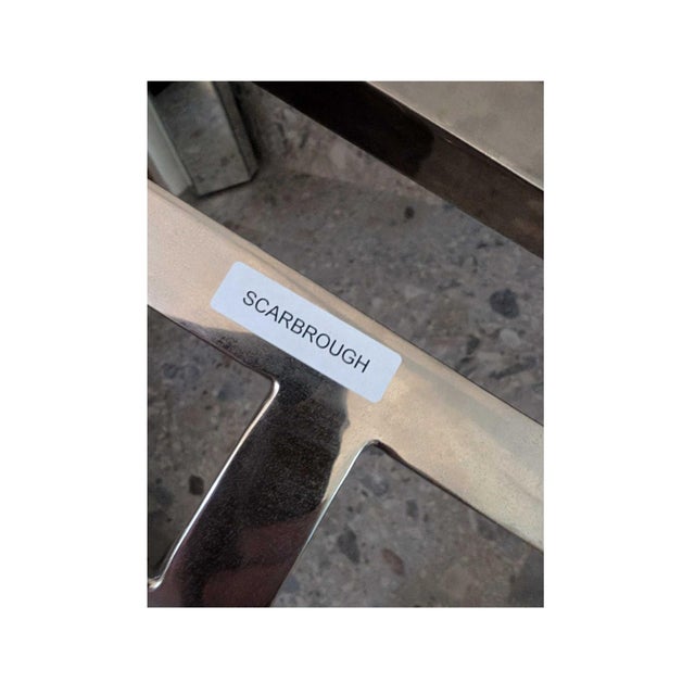 Pair of Late 20th Century Chrome Geometric Candelabras For Sale - Image 4 of 5