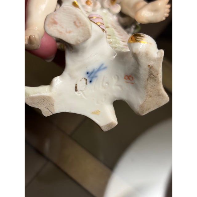 Meissen Antique 5” Porcelain “Cupid With a Bow” Q162 Gustav Stellmacher 1897 For Sale - Image 9 of 12