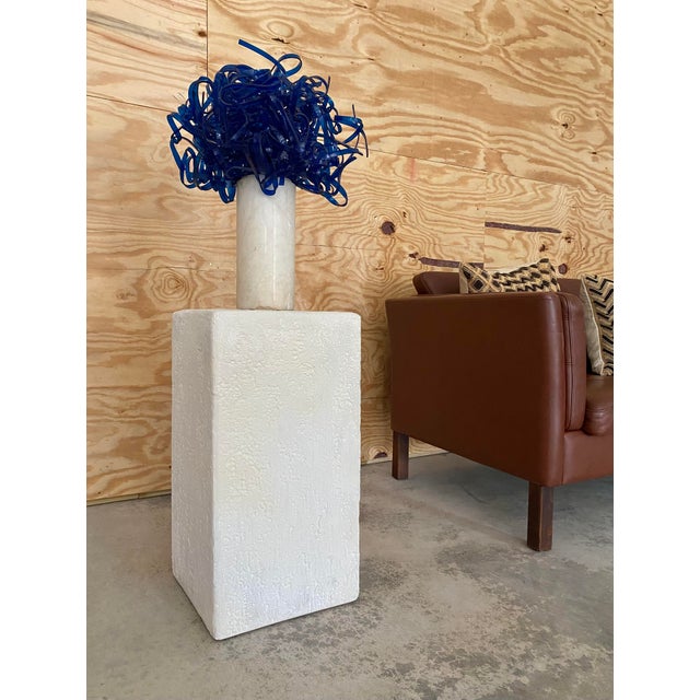 Postmodern Plaster Sculpture Pedestal Plant Stand (After Sirmos) For Sale - Image 13 of 16