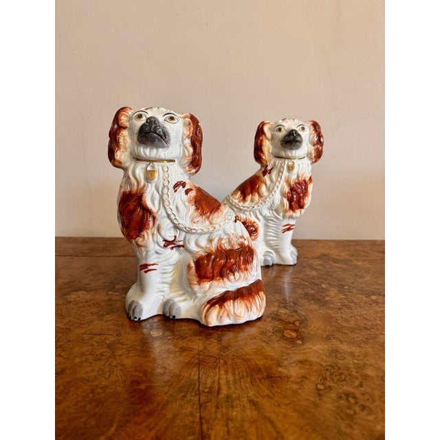 Antique Victorian Staffordshire Dogs, 1880, Set of 2 For Sale - Image 4 of 7