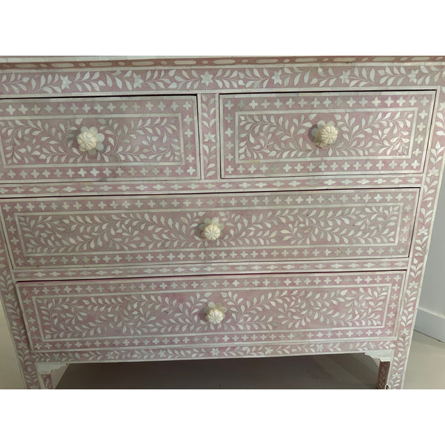 Late 20th Century Pink Bone Inlay Chest of Drawers For Sale - Image 16 of 18