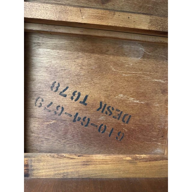 Brown Midcentury Bassett Artisan Walnut Writing Desk For Sale - Image 8 of 8