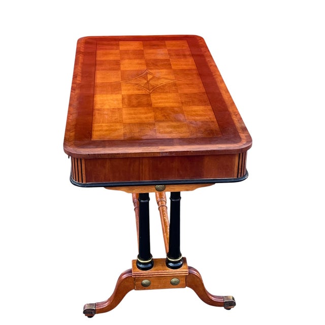 Late 20th Century Late 20th Century Regency Style Inlaid Writing Desk For Sale - Image 5 of 17