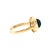 Contemporary Late 20th-Century 18 Karat Yellow Gold Cabochon Blue Sapphire Halo Ring, Size 6.75 For Sale - Image 3 of 4