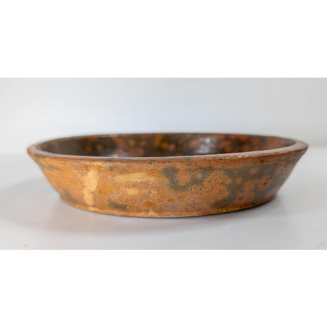 19th Century American Redware Pie Dish With Manganese Spots For Sale In New York - Image 6 of 12