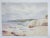 Vintage early 20th century french watercolor on paper painting of a rocky coastal beach scene. Unsigned. Unframed.