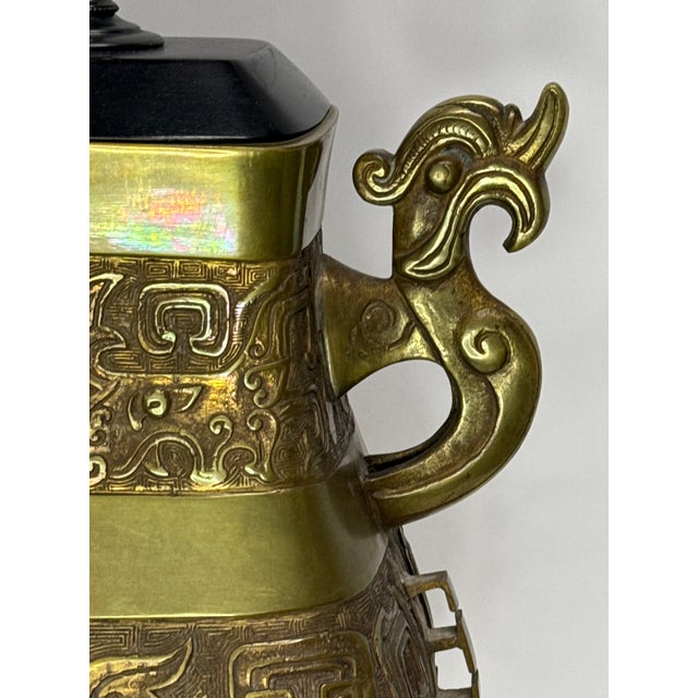 Vintage Warren Kessler Twin Dragon Lamp With Double Light For Sale - Image 11 of 16